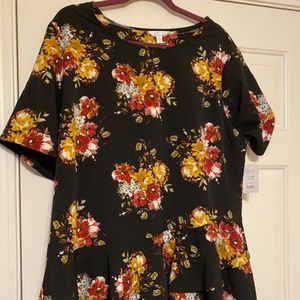 NWT TIME&TRU Short Sleeve Peplum Blouse